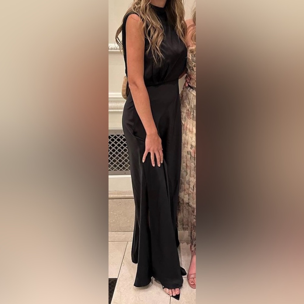 Black Lulus Satin Dress - Picture 2 of 2